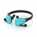 Waterproof bone conduction swimming earphones in teal and black