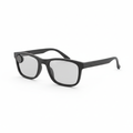 Sleek matte black AI smart glasses with built-in camera and speaker